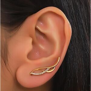 Gold Zircon Ear Climber